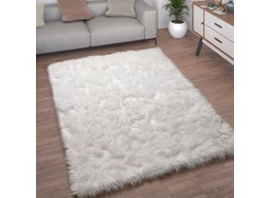 4251393988130 - Kunstfell Fellteppich Imitat Teppich Hochflor Sitzkissen Herzform Rund Fell Form Weiß 60 cm Rund - Paco Home 4251393988130 - Kunstfell Fellteppich Imitat Teppich Hochflor Sitzkissen Herzform Rund Fell Form Weiß 60 cm Rund - Paco Home