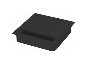 4251396923039 - Confurn - Kabeldurchgang eckig mit Staubschutzbürste70x70x25mm Alu schwarz ral 9005