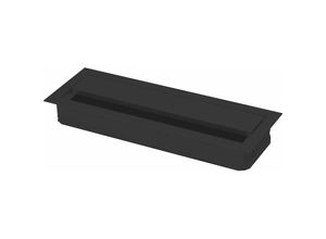 4251396923053 - Confurn - Kabeldurchgang eckig mit Staubschutzbürste 120x70x25mm Alu schwarz ral 9005