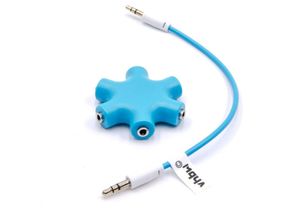 4251407768352 - Audio Splitter Verteiler 5-fach Klinkenverteiler aux blau kompatibel mit Kopfhörer Boxen Tablet - Vhbw