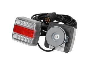 4251417264417 - Ecd Germany - led Rückleuchten Anhänger mit Magneten - 12V - mit E4 Prüfzeichen - verkabelt mit 7-poligem Stecker - 75 m Kabel - 14 LEDs je Leuchte