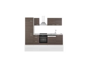 4251421901940 - Küchenzeile Optima Edelgrau Weiß 270 cm ohne Arbeitsplatte Vicco