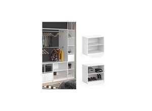 4251421926127 - Kommode Visit Kleiderschrank Sideboard Regal Umkleide zweigeteilt Weiß