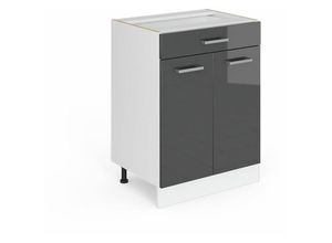 4251421927261 - Küchenunterschrank R-Line Anthrazit Hochglanz 60 cm mit Schublade ohne Arbeitsplatte Vicco