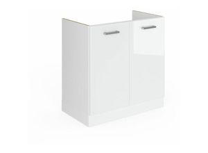 4251421927322 - Spülenunterschrank R-Line Weiß Hochglanz 80 cm ohne Arbeitsplatte Vicco