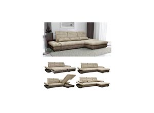 4251421928435 - Ecksofa HAMPTON Schlaffunktion Couch Schlafsofa Bett Bettkasten Taschenfederkern Sofa XXL