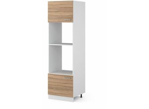 4251421930391 - Mikrowellenschrank R-Line 60 cm Weiß Sonoma modern halboffen Vicco