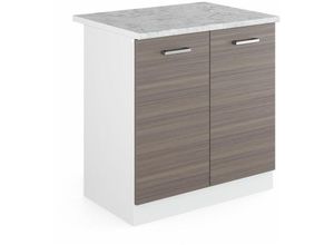 4251421930537 - Spülenunterschrank R-Line 80 cm Weiß Edelgrau modern Arbeitsplatte Vicco