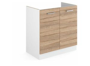 4251421930568 - - Spülenunterschrank R-Line Sonoma 80 cm ohne Arbeitsplatte