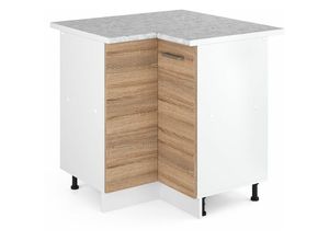 4251421930728 - Eckunterschrank R-Line 82 cm Weiß Sonoma modern Arbeitsplatte Vicco