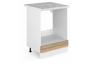 4251421930780 - Herdschrank R-Line 60 cm Weiß Sonoma modern Arbeitsplatte Vicco