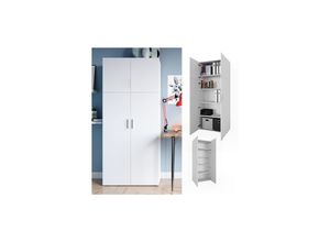 4251421931800 - VICCO Aktenschrank FRANK weiß Schrank 2 Türen Bücherregal Standregal Aktenregal