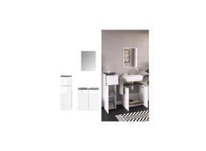 4251421933309 - VICCO Badmöbel-Set OTIS Weiß - Waschtischunterschrank Midischrank Spiegel 4251421933309 - VICCO Badmöbel-Set OTIS Weiß - Waschtischunterschrank Midischrank Spiegel