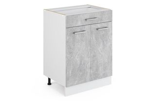 4251421933934 - Küchenschrank mit Schublade R-Line Beton 60 cm mit Schublade ohne Arbeitsplatte Vicco