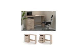 4251421934498 - VICCO Schreibtisch MEIKO Sonoma Eiche Arbeitstisch Bürotisch Regal PC Tisch