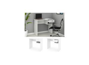 4251421934696 - VICCO Schreibtisch COLIN Weiß Arbeitstisch Bürotisch Regal PC Tisch Schublade