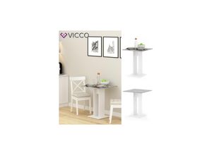 4251421934887 - VICCO Esstisch EWERT Küchentisch Esszimmer Tisch Säulentisch weiß beton 65x65 cm