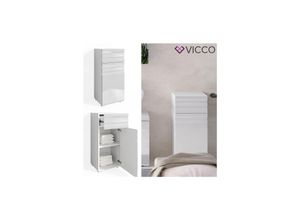 4251421935235 - VICCO Badschrank FREDDY weiß hochglanz Badezimmer Badregal Midischrank