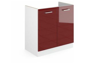 4251421935624 - Spülenunterschrank R-Line Bordeaux Hochglanz 80 cm ohne Arbeitsplatte Vicco