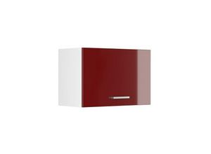 4251421935730 - Hängeschrank R-Line 60 cm Weiß Bordeaux-Rot Hochglanz modern flach Vicco