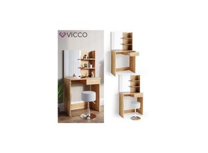 4251421938212 - VICCO Schminktisch DEKOS Frisiertisch Frisierkommode Kosmetiktisch Eiche Hocker 4251421938212 - VICCO Schminktisch DEKOS Frisiertisch Frisierkommode Kosmetiktisch Eiche Hocker
