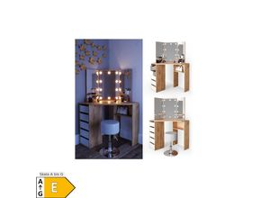 4251421938793 - Eckschminktisch Arielle Goldkraft Eiche 110 cm mit led Beleuchtung und Hocker Vicco