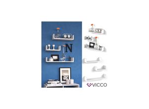 4251421939622 - VICCO 3er Set Wandregal Hängeregal Bücherregal Wandboard Trend Regal Weiß