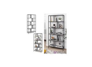 4251421940543 - VICCO Loft Bücherregal FYRK Wandregal Standregal Aufbewahrung 180x80x30 Beton