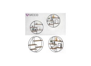 4251421940581 - VICCO Loft Wandregal FYRK Gewürzregal Industrial Küchenregal rund Bücherregal