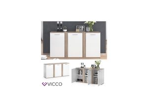 4251421941779 - VICCO Sideboard NOVELLI Highboard weiß sonoma Kommode Anrichte Schrank 3 Türen 4251421941779 - VICCO Sideboard NOVELLI Highboard weiß sonoma Kommode Anrichte Schrank 3 Türen