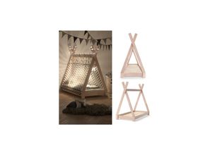 4251421943261 - VITALISPA Kinderbett TIPI Indianer Bett Kinderhaus Holz Hausbett 70x140cm Natur