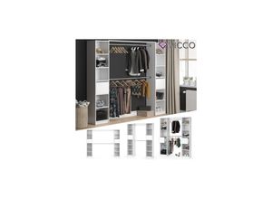 4251421943803 - VICCO Kleiderschrank GUEST XL offen begehbar Regal Kleiderständer Schrank weiß