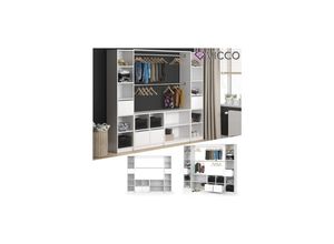 4251421943810 - VICCO Kleiderschrank GUEST XXL offen begehbar Regal Kleiderständer Schrank weiß