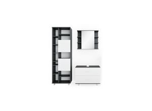 4251421952539 - VICCO Badmöbel Set ILIAS Weiß Anthrazit Spiegel Kommode Unterschrank Badschrank