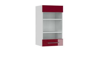 4251421955486 - VICCO Hängeglasschrank 40 cm Bordeaux Hochglanz Küchenschrank Hängeschrank Küchenzeile Fame-Line