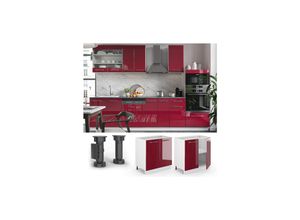 4251421955707 - VICCO Unterschrank 80 cm Bordeaux Hochglanz Küchenschrank Hängeschrank Küchenzeile Fame-Line