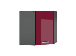 4251421956278 - Eckhängeschrank R-Line 57 cm Anthrazit Bordeaux-Rot Hochglanz modern Vicco