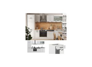 4251421973077 - Küchenzeile R-Line Weiß Landhaus Weiß 300 cm ohne Arbeitsplatte Vicco 4251421973077 - Küchenzeile R-Line Weiß Landhaus Weiß 300 cm ohne Arbeitsplatte Vicco