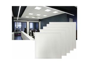 4251424846651 - - 5x led Panel 40W 62x62cm Eckig Weiß Kaltweiß Deckenleuchte Einbaustrahler Einbauleuchte Deckenstrahler Einbau Lampe inkl Trafo