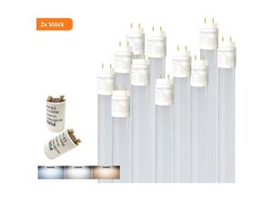 4251424848631 - 2x 150cm led Röhre G13 T8 Leuchtstofföhre Tube   24W Kaltweiß (6500K) 2430 Lumen 270° Abstrahlwinkel   inkl Starter 2er Pack  milchweiße Abdeckung