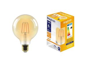 4251424854694 - E27 6W led Filament Globe Ø95mm Dimmbar Glühbirne Warmweiß 2200K 515 lm Glühfaden Retro Edison Lampe Vintage Look Fadenlampe Ballform Ersetzt 42W