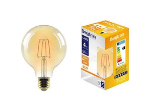 4251424854717 - - E27 4W led Filament Globe Ø95mm Glühbirne Warmweiß 2200K 350 lm Glühfaden Retro Edison Lampe Vintage Look Fadenlampe Ballform Ersetzt 40W