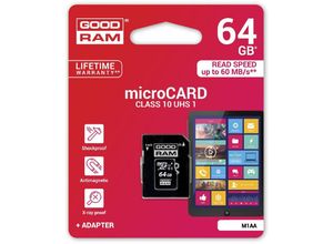 4251424863337 - Speicherkarte microCARD microSDXC Karte Speicher 64GB Class 10 UHS-I mit Adapter bis zu 60 MB s
