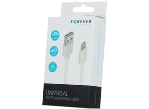 4251424883649 - Forever 2 in 1 Universal Micro-USB & Lightning Ladekabel Datenkabel Kabel Ladegerät für iPhone Samsung Huawei LG usw Android iOS 1 Meter 2A in