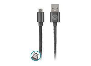 4251424886787 - Usb Ladekabel Datenkabel Micro-USB Kabel aus Kunststoff Leder in Schwarz für Smartphone Android Samsung Galaxy Sony Xperia htc Huawei lg Microsoft