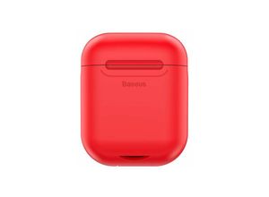 4251424896885 - AirPods Wireless Charger Rot Case Silikon Schutztasche mit QI Induktives Laden für Apple AirPods Kopfhörer