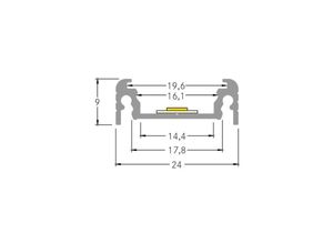 4251433913344 - BRUMBERG Anbau-Profil Höhe 9 mm Länge 2 m weiß