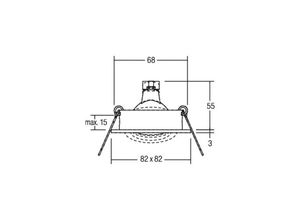 4251433925477 - BRUM NV-Einbaustrah mattschwarz 006508 GU53 50W DA68mm 82x82mm eckig