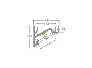 4251433944768 - BRUMBERG One LED-Anbau-Eckprofil alu 3 Meter