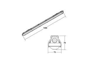 4251433951575 - 78013114 LED-Feuchtraumleuchte LED 28 W Weiß Grau